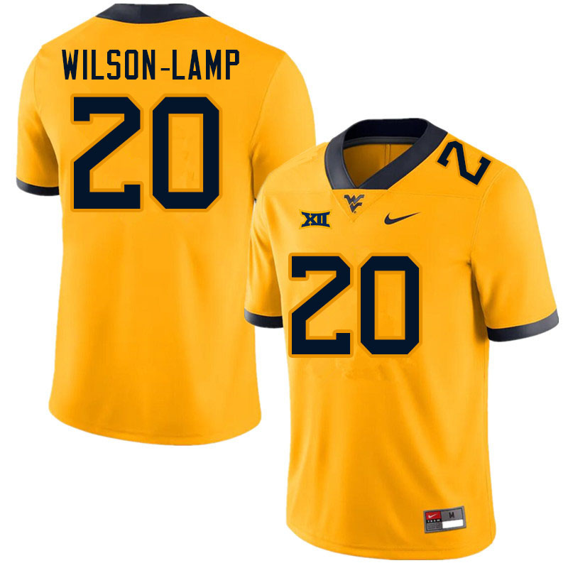 NCAA Men's Andrew Wilson-Lamp West Virginia Mountaineers Gold #20 Nike Stitched Football College Authentic Jersey AY23M24HK